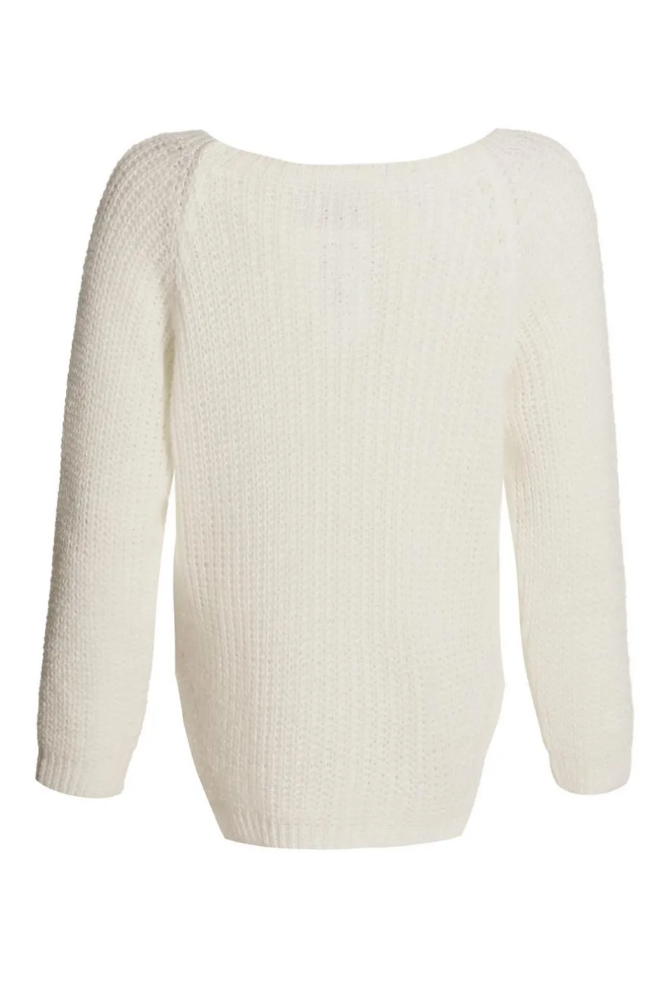 Quiz Knit Split Hem Jumper Cream Clearance