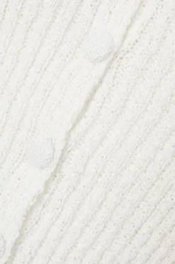 Quiz Cream Knitted Button Front Top Online