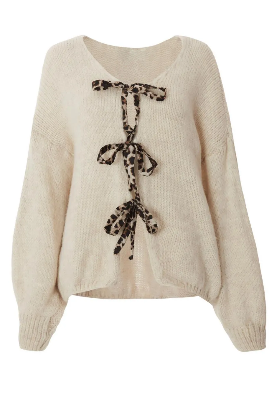 Quiz Cream Knitted Tie Front Cardigan New