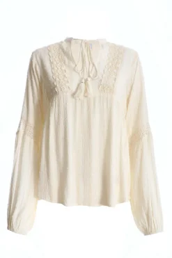 Quiz Cream Lace Tie Top Discount