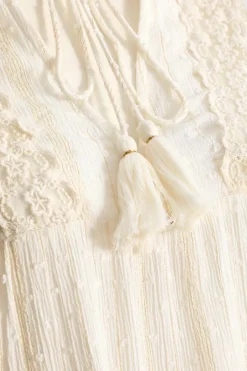 Quiz Cream Lace Tie Top Discount