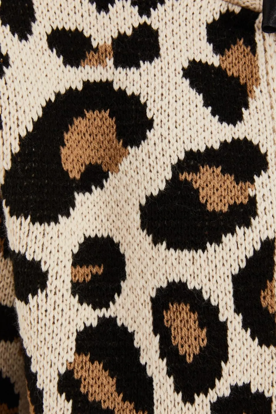 Quiz Cream Leopard Print Knit Cardigan Clearance