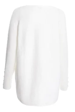 Quiz Light Knit Buttoned Jumper Cream Sale