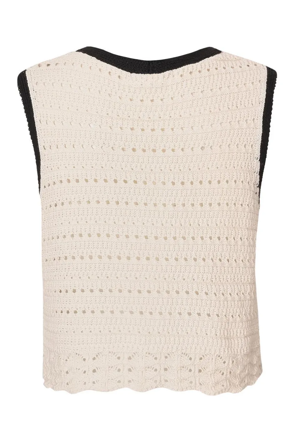 Quiz Cream Light Knit Waistcoat