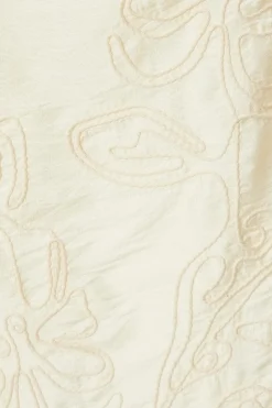 Quiz Cream Linen Embroidered Midaxi Dress Outlet