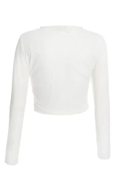 Quiz Mesh Long Sleeve Top Cream Discount