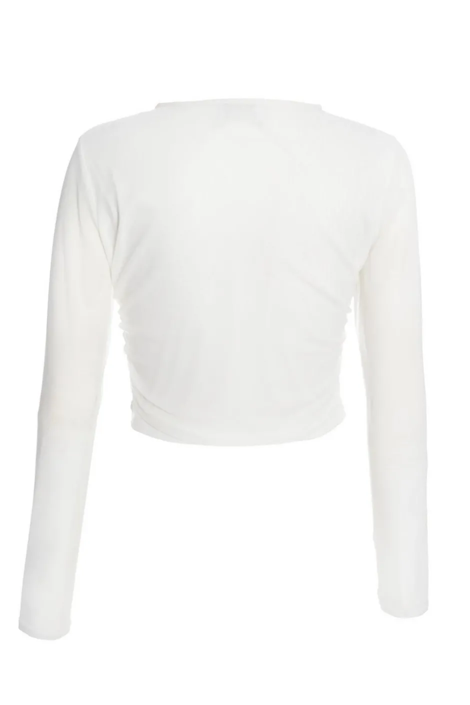 Quiz Mesh Long Sleeve Top Cream Discount