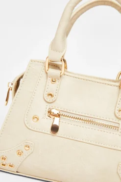 Quiz Cream Mini Top Handle Bag Clearance
