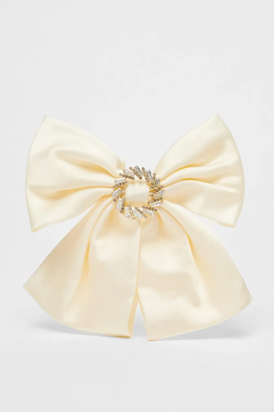 Quiz Satin Embellished Hair Bow Cream Hot