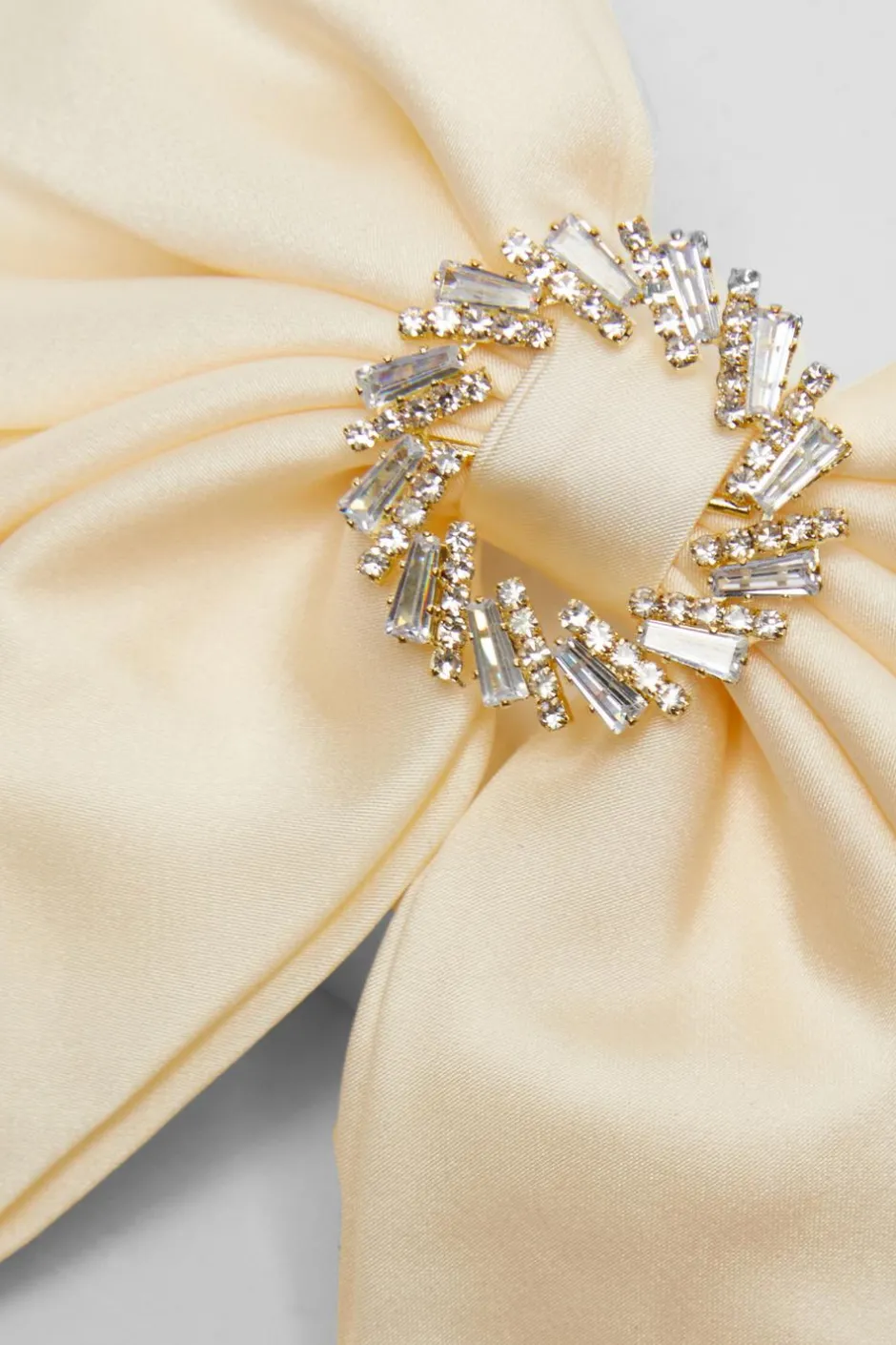 Quiz Satin Embellished Hair Bow Cream Hot