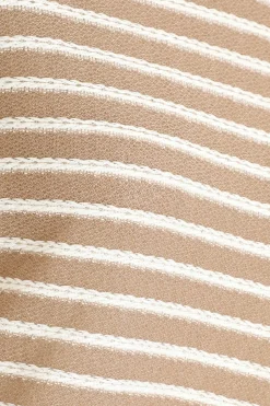 Quiz Cream Stripe Long Sleeve Crop Top Discount