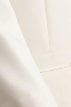 Quiz Tailored Cropped Blazer Cream Hot