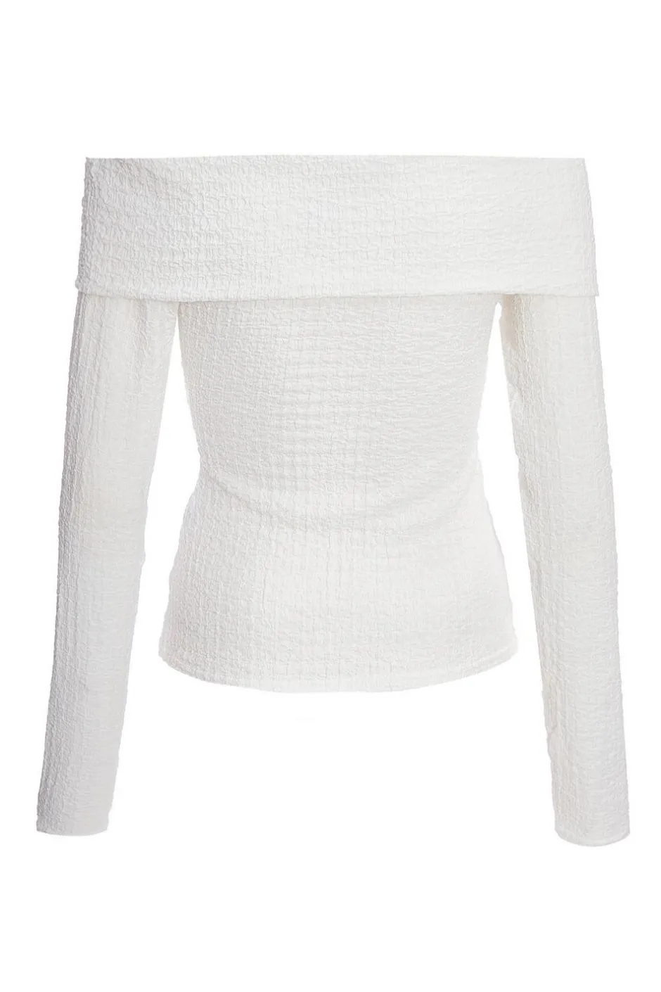 Quiz Cream Textured Bardot Top
