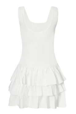 Quiz Tiered Mini Dress Cream Best