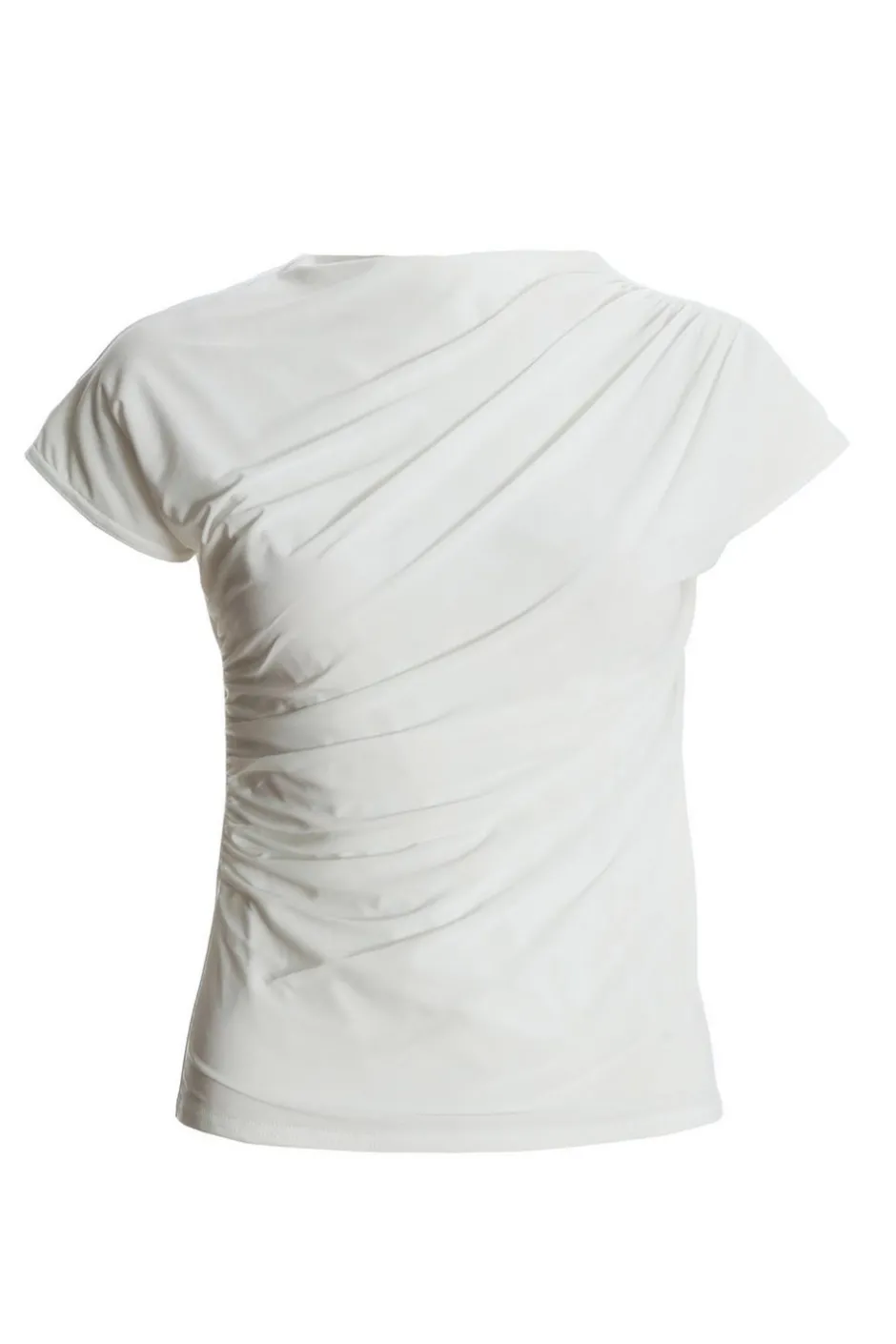 Quiz Cream Wrap High Neck Top New