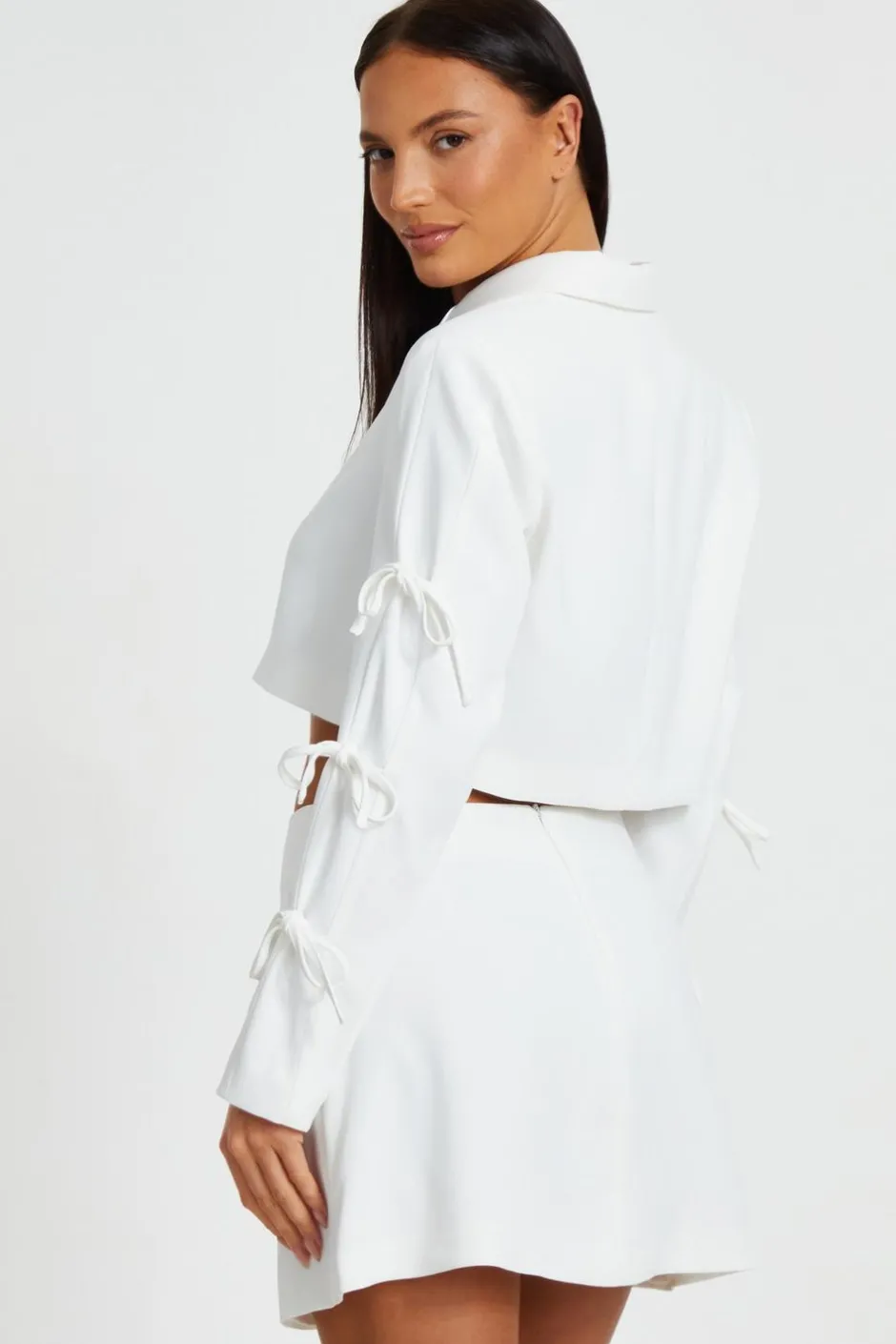 Quiz Cream Wrap Mini Skirt Outlet