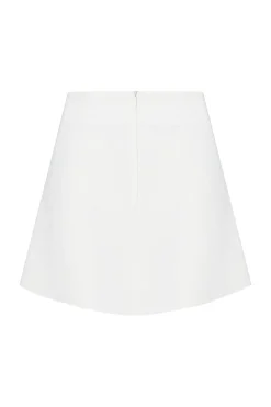 Quiz Cream Wrap Mini Skirt Outlet