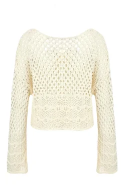 Quiz Crochet Long Sleeve Top Clearance