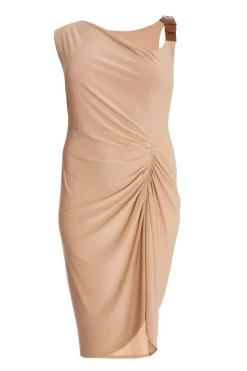 Quiz Curve Asymmetric Buckle Midi Dress Outlet