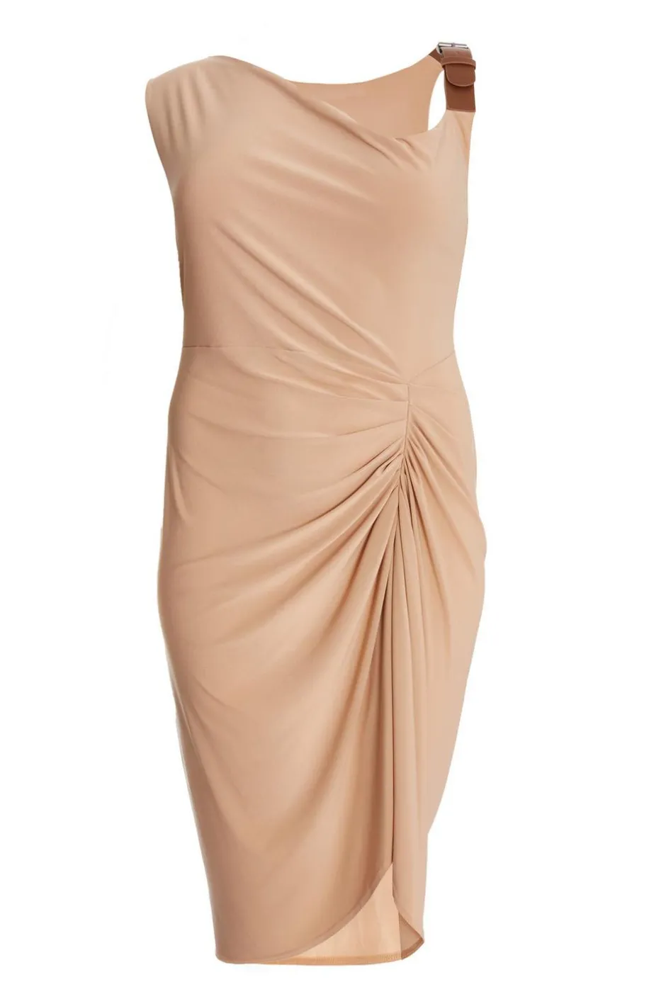 Quiz Curve Asymmetric Buckle Midi Dress Outlet