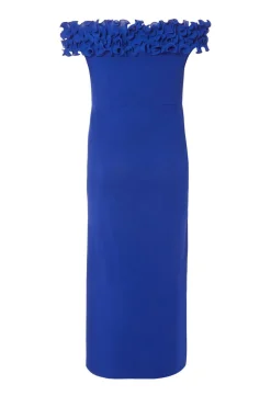 Quiz Curve Bardot Ruffle Maxi Dress Hot