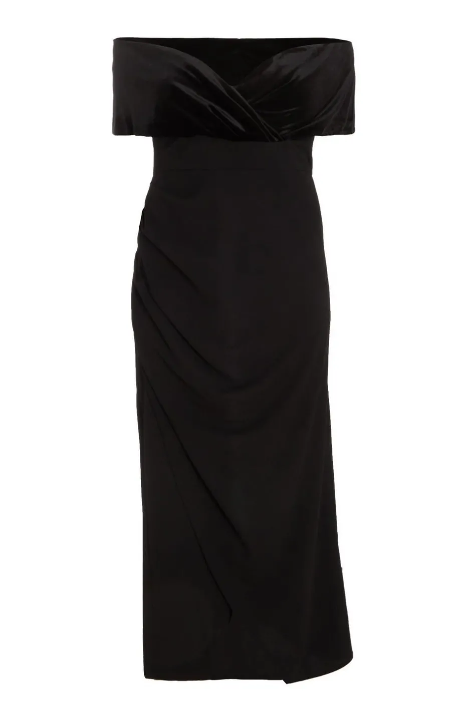 Quiz Curve Black Bardot Maxi Dress Hot