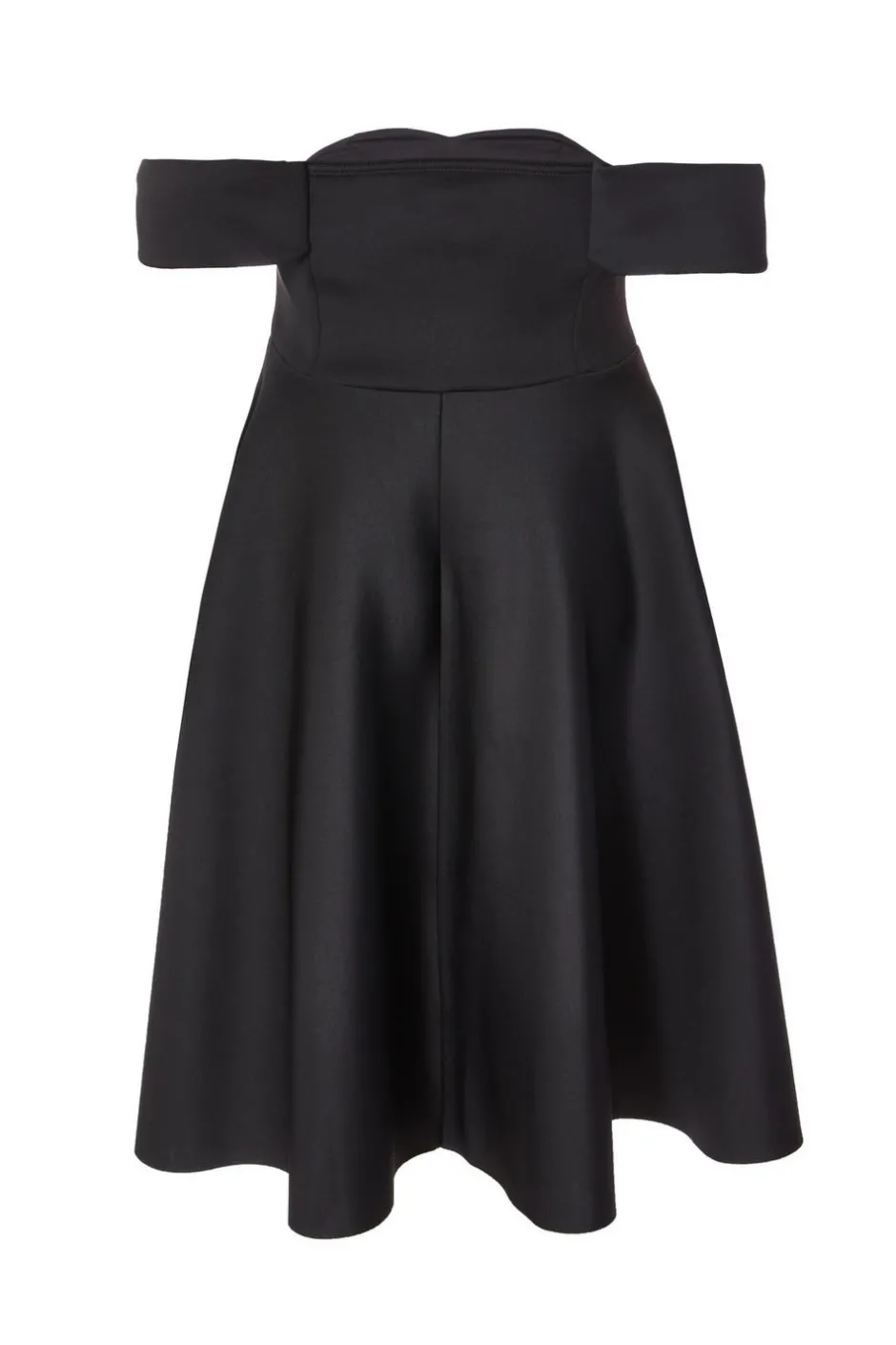 Quiz Curve Black Bardot Midi Skater Dress New