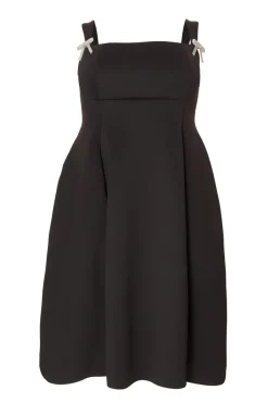 Quiz Curve Diamante Bow Midi Dress Black