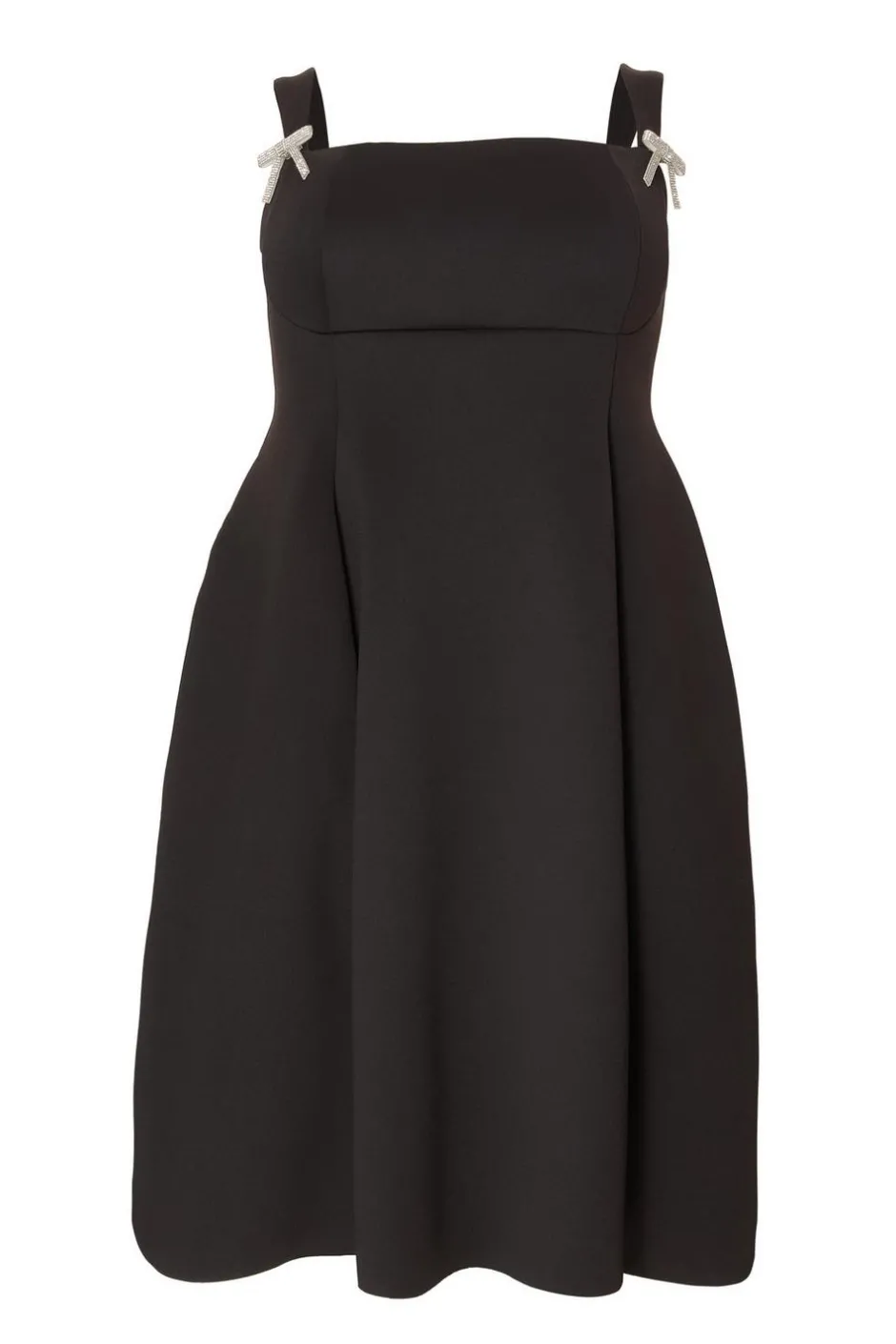 Quiz Curve Diamante Bow Midi Dress Black