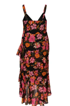Quiz Curve Black Floral Midaxi Dress Discount