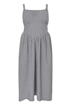 Quiz Curve Black Gingham Midaxi Dress Discount