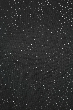 Quiz Curve Glitter Mesh Midaxi Dress Black Clearance
