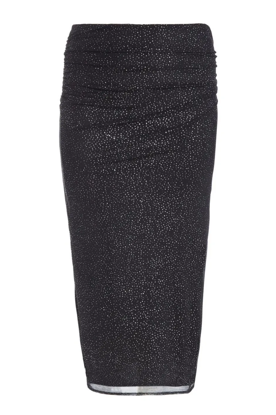 Quiz Curve Glitter Mesh Midaxi Skirt Black Online