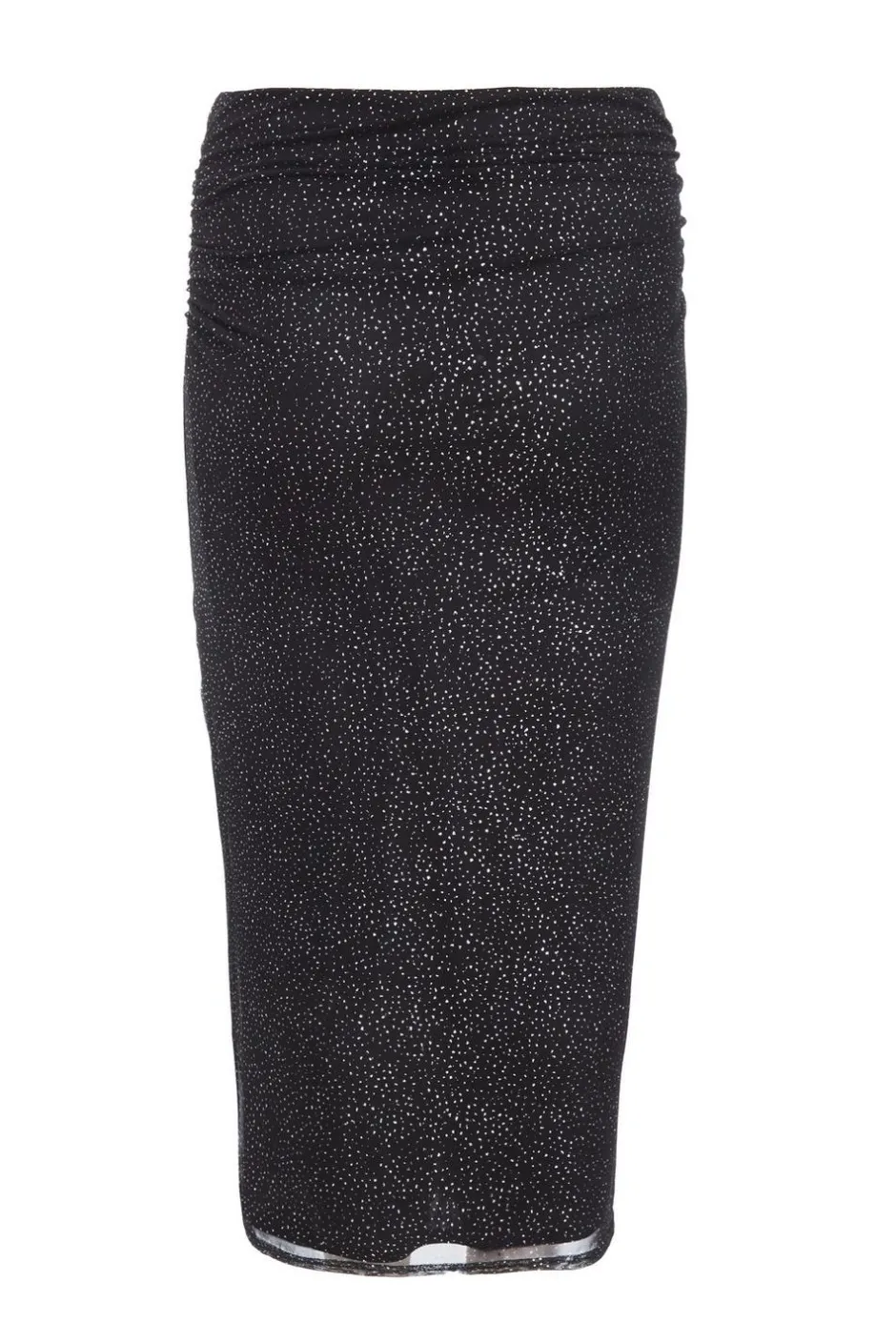 Quiz Curve Glitter Mesh Midaxi Skirt Black Online