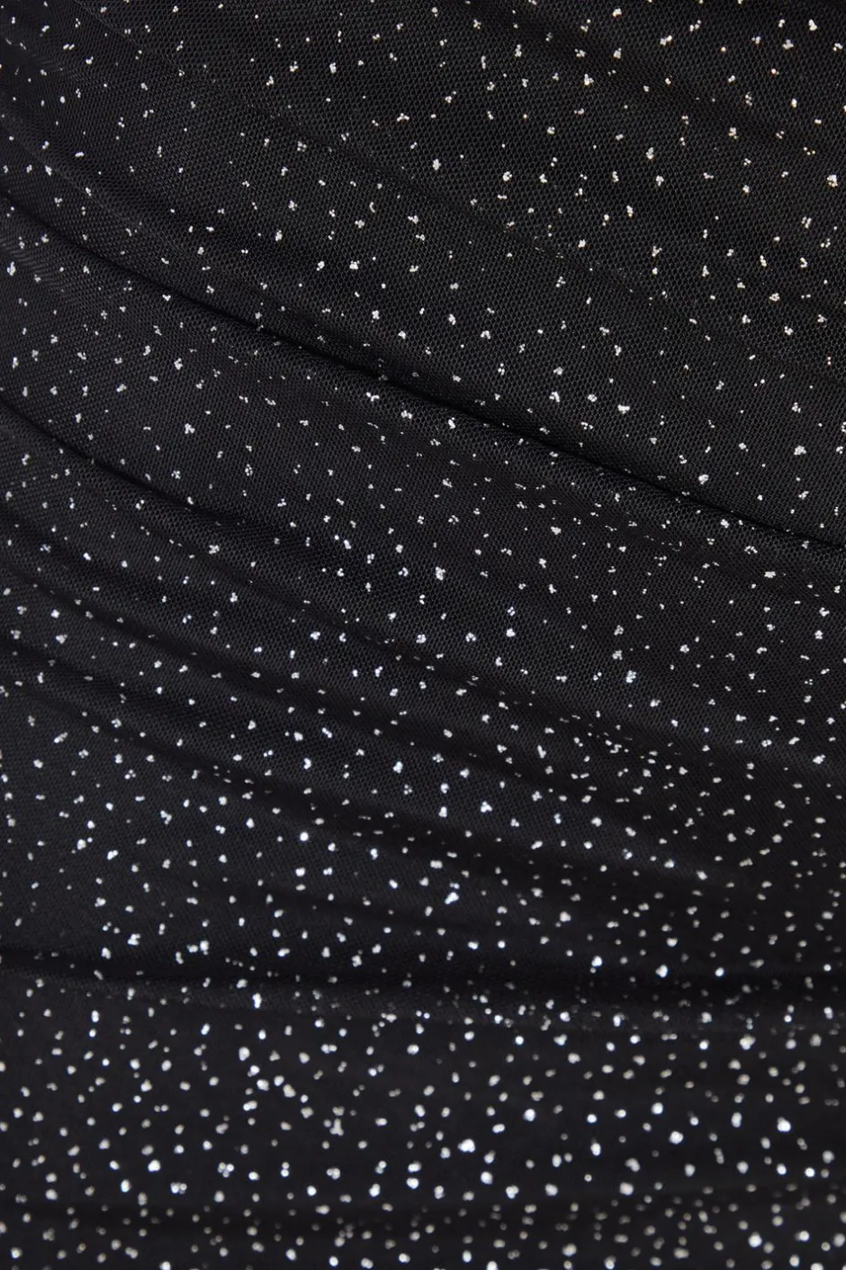 Quiz Curve Glitter Mesh Midaxi Skirt Black Online