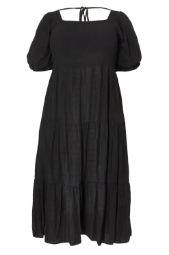 Quiz Curve Black Jacquard Midaxi Dress Outlet