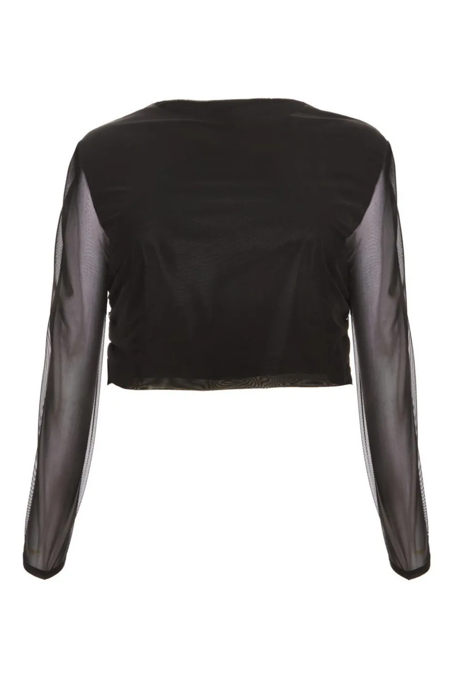 Quiz Curve Mesh Crop Top Black Sale