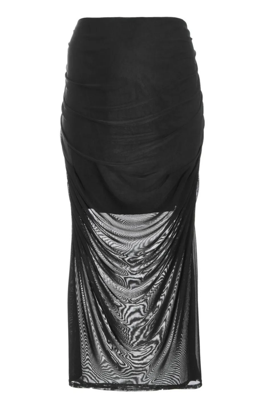 Quiz Curve Mesh Midaxi Skirt Black Hot