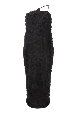 Quiz Curve One Shoulder Floral Maxi Dress Black Discount