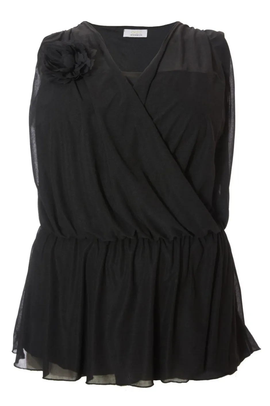 Quiz Curve Black Peplum Top