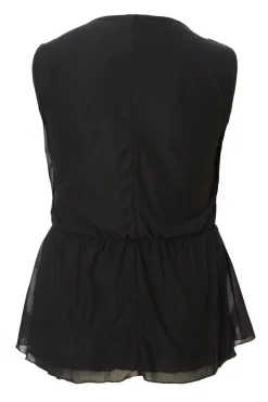 Quiz Curve Black Peplum Top
