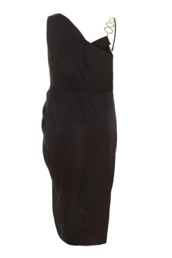 Quiz Curve Black Satin Midi Dress Online
