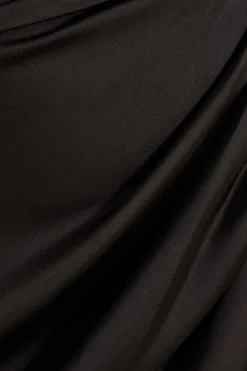 Quiz Curve Black Satin Midi Dress Online