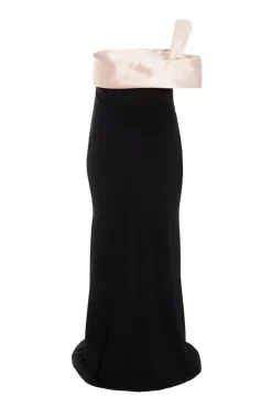 Quiz Curve Black Satin Off the Shoulder Maxi Dress New