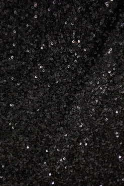 Quiz Curve Sequin Midaxi Skirt Black Online