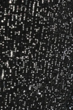 Quiz Curve Black Sequin Midi Dress Sale