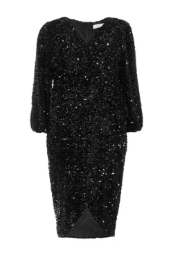 Quiz Curve Sequin Midi Dress Black Sale
