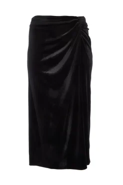 Quiz Curve Black Velvet Maxi Skirt Online