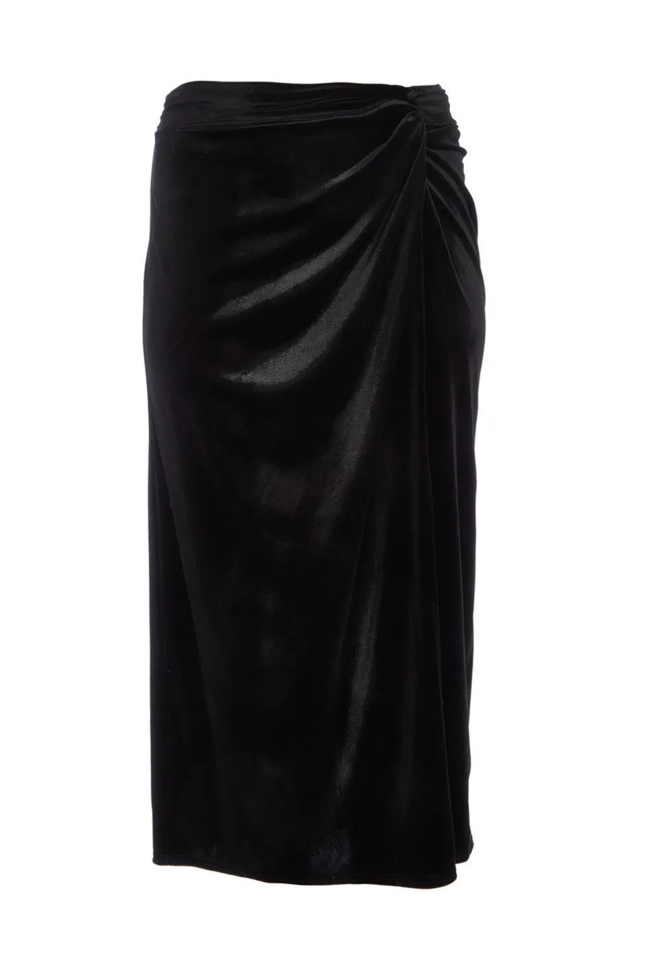 Quiz Curve Black Velvet Maxi Skirt Online