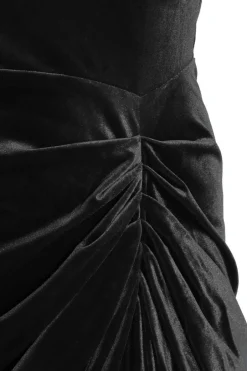 Quiz Curve Velvet Ruched Midi Dress Black Online
